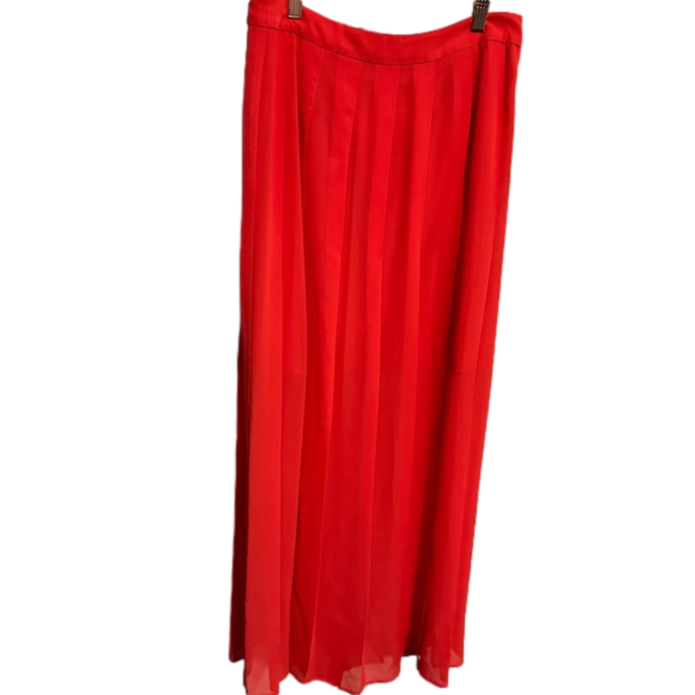 Halogen women’s red polyester long maxi skirt - size 6